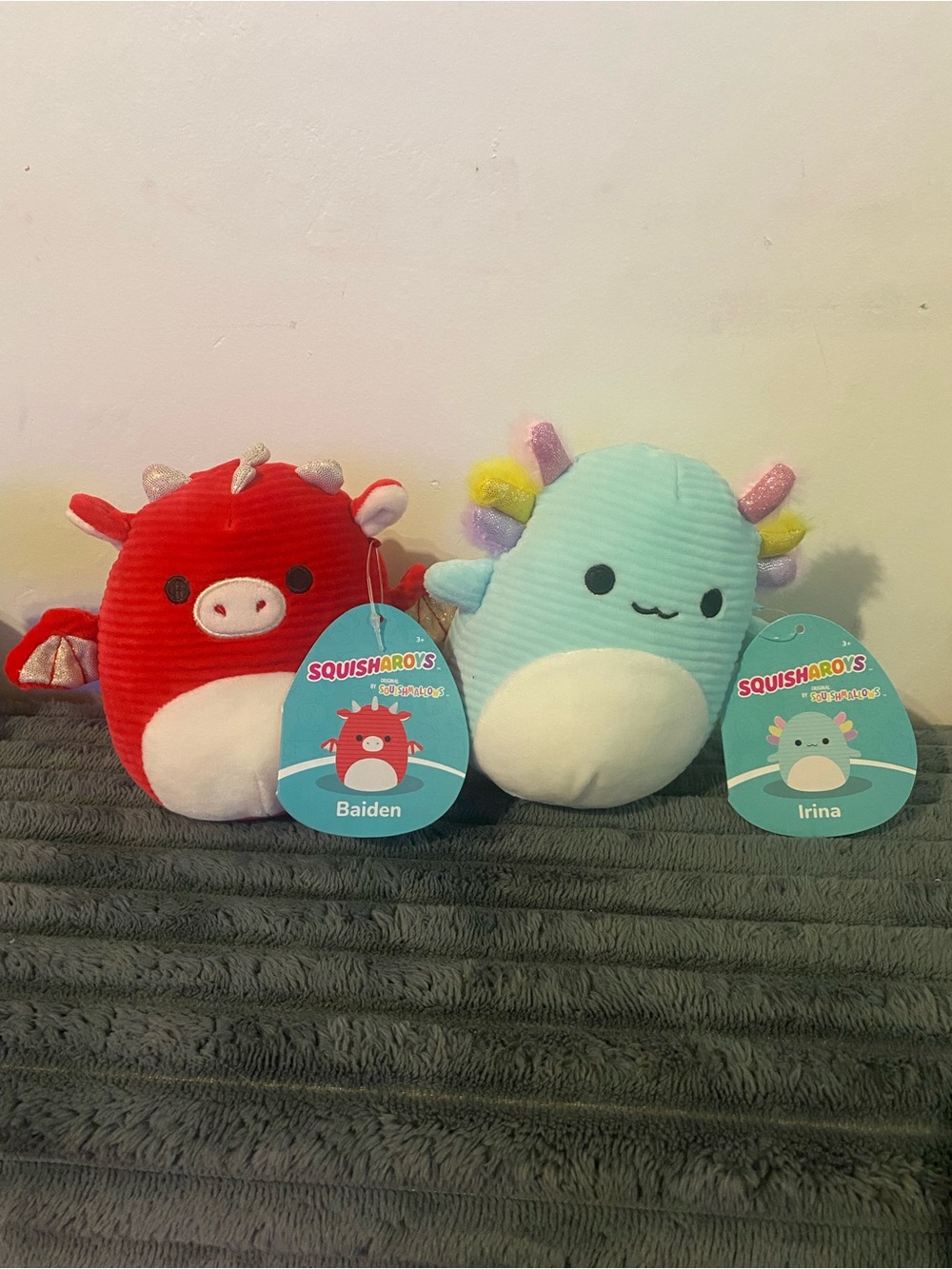 Plush Toys bundle - Blue Irina Axolotl 5 inch and Red Baiden Dragon 5 inch